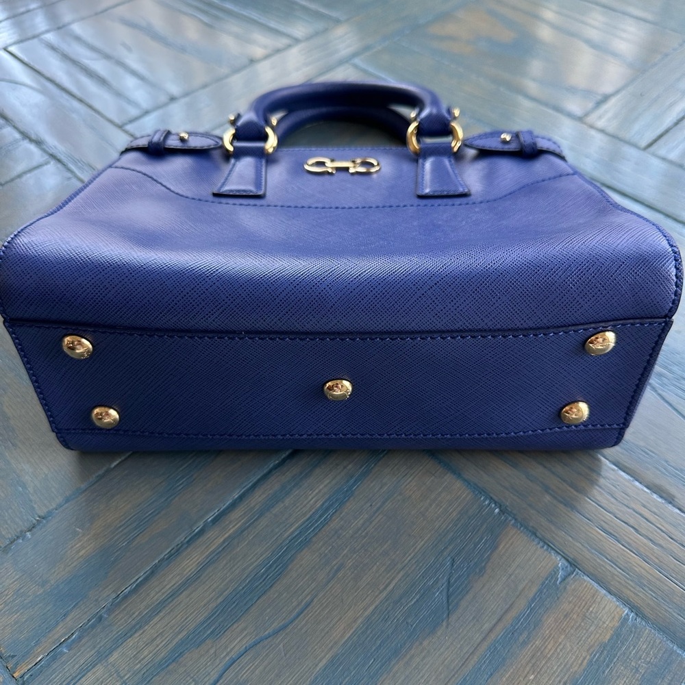 Salvatore Ferragamo Medium Blue Batik Leather Tote - Picture 3 of 16